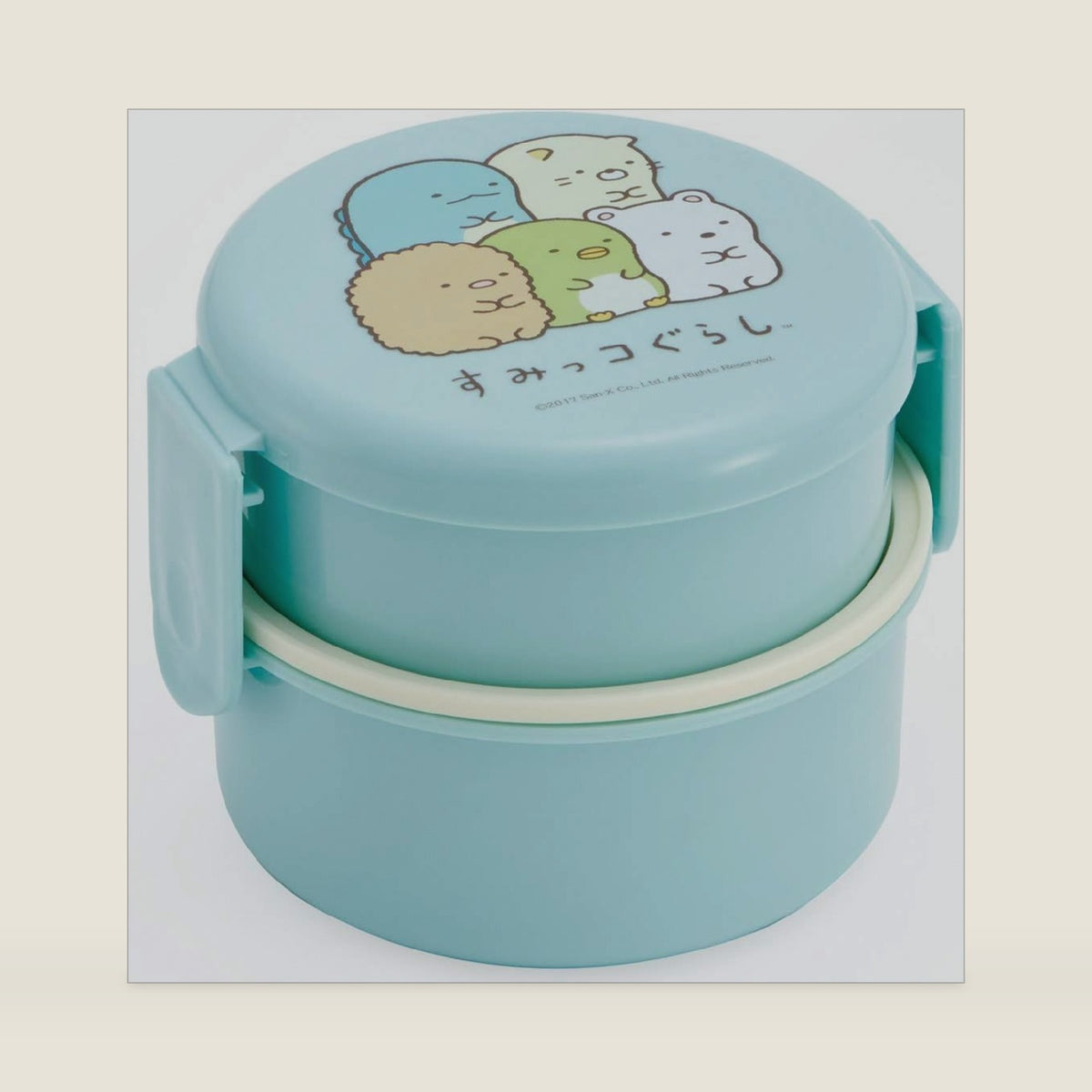 Skater ONWR1-A Lunch Box, 2-Tier, Round, Sumikko Gurashi, Standard, Blue, Made in Japan, 16.9 fl oz (500 ml)