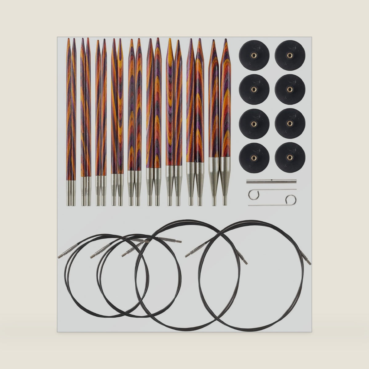 Knit Picks Wood Interchangeable Knitting Needles Set - US 4-11 (Radiant)