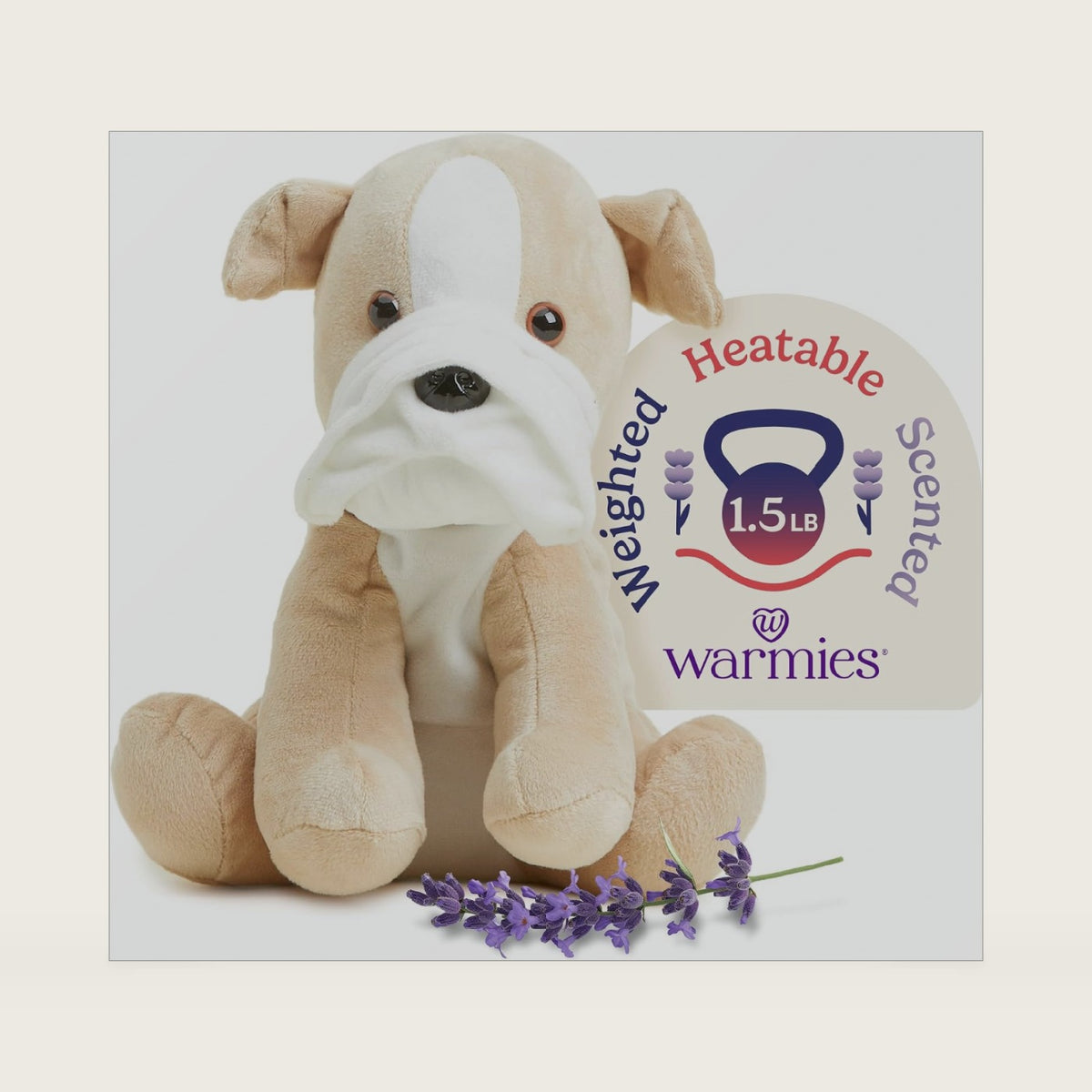 warmies Microwavable & Weighted Stuffed Animals, Bull Dog, Dog Plushie