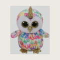 1607-36253 Enchanted OWL with Horn-Beanie BOOS, Multicolored, 15 cm