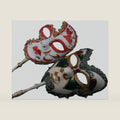 YU FENG Venetian Masquerade Mask Set, Adult Carnival Costume Mask on Stick for Mardi Gras, Masquerade Ball & Party Decor