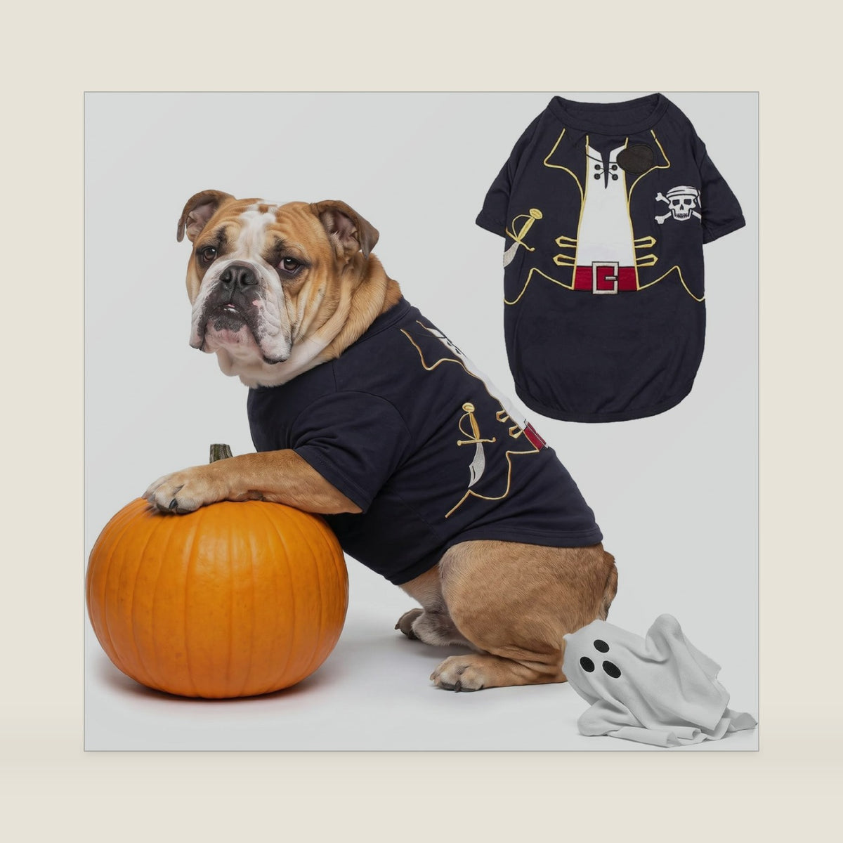 Parisian Pet Dog Halloween Costume - Black Pirate Halloween Shirt for Dogs