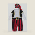 COSLAND 4pc Baby and Toddler Boys' Pirate Costume, Cotton, Halloween Outfit, 3-24 Months