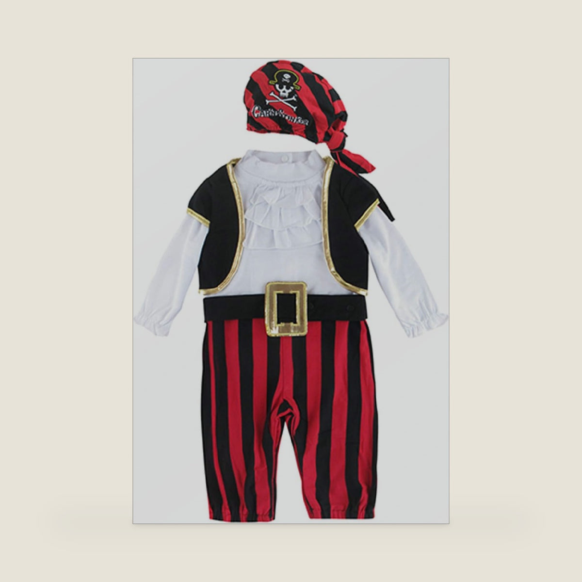 COSLAND 4pc Baby and Toddler Boys' Pirate Costume, Cotton, Halloween Outfit, 3-24 Months
