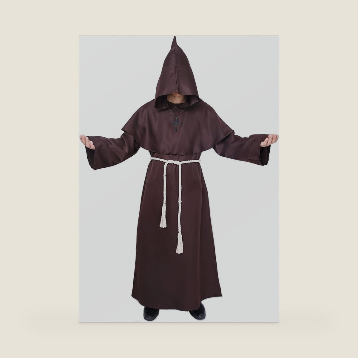 Myir JUN Monk Robe Medieval Friar Hooded Monk Costume