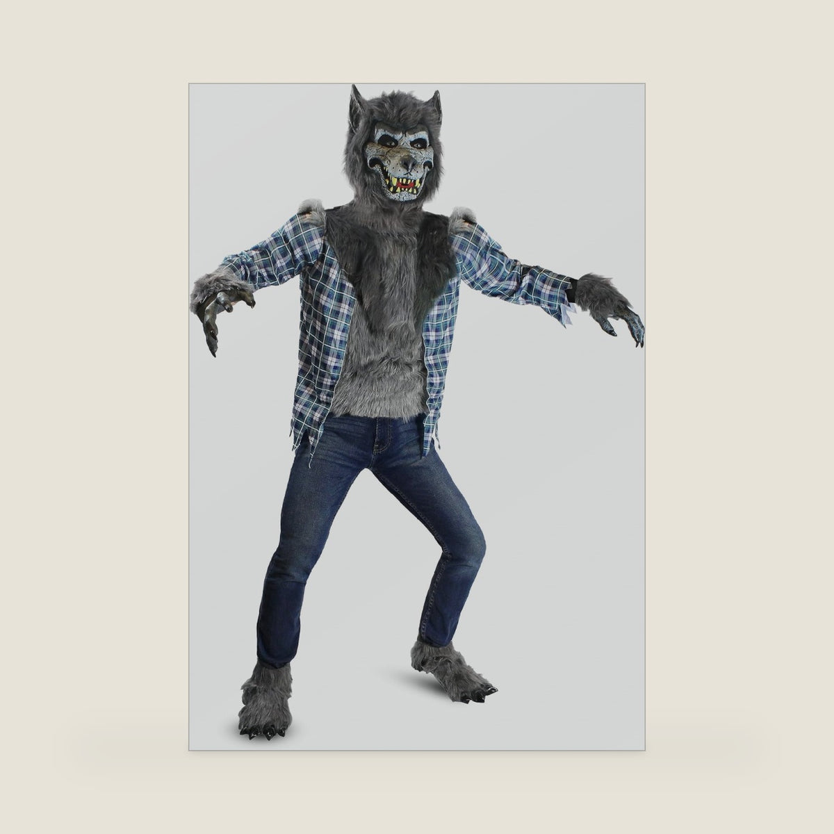 Spooktacular Creations Boy Howling Werewolf Costume with Mask, Halloween Costume for Kids, Wolf Outfit Kids