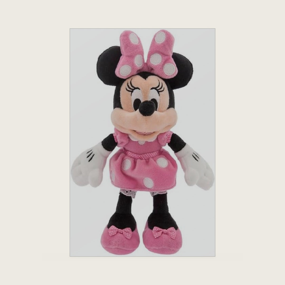 Store Official Mini Bean Bag Plushies – Minnie Mouse – Pink Dress - Cute Stuffed Animal with Detailed Sculpting, Embroidered Features, Bean Bag Bottom Plush Toys for Kids