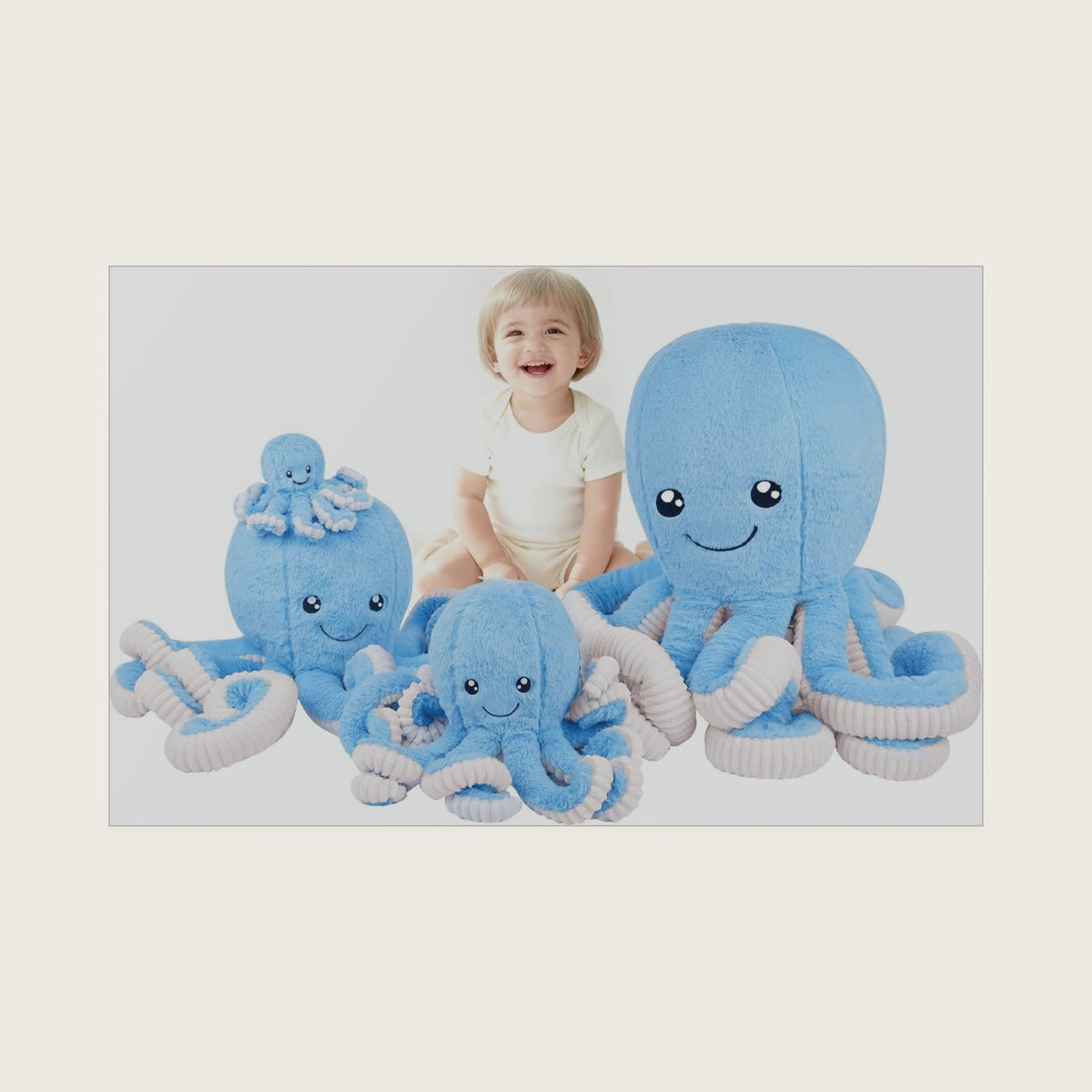 DENTRUN Octopus Plush Toy, Cute Stuffed Animal in 5 Colors 4 Sizes for Gift