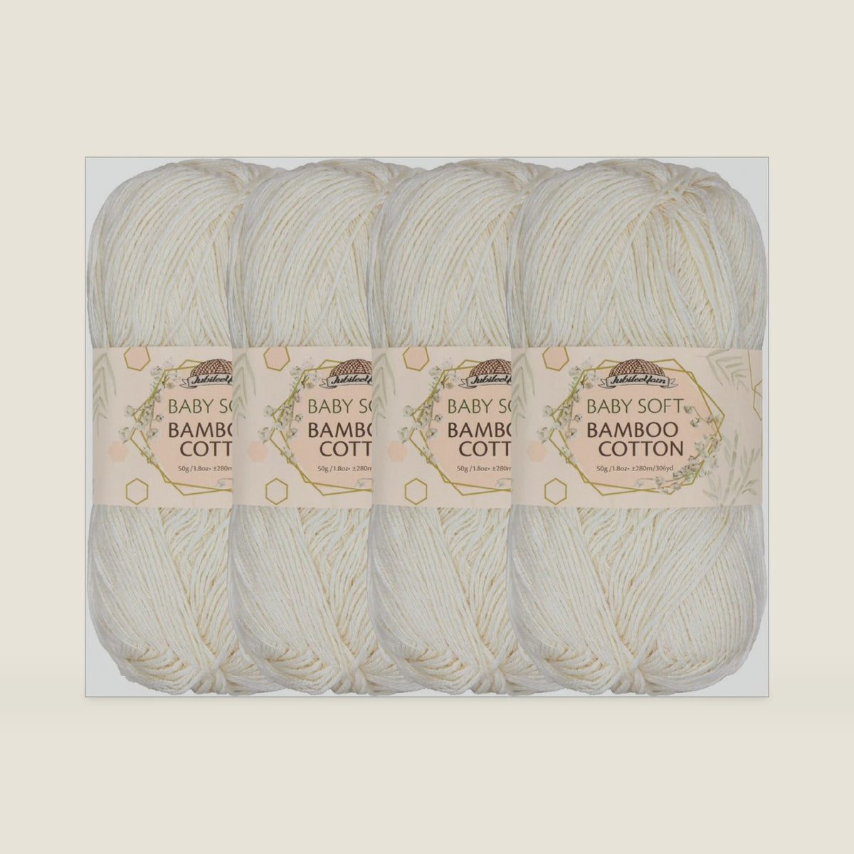 JubileeYarn Baby Soft Bamboo Cotton Yarn - Moon Beam - 4 Skeins