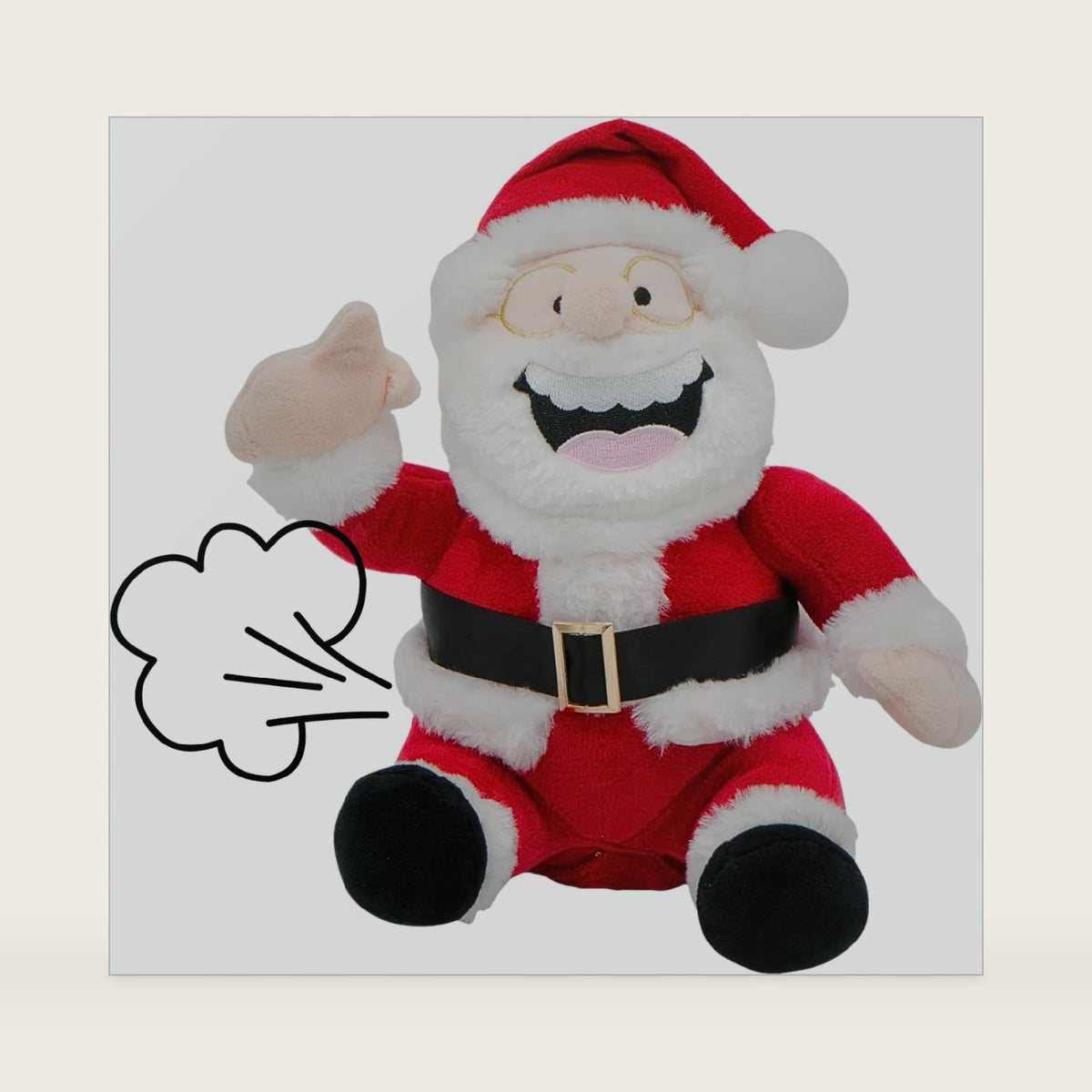 4E's Novelty Animated Santa Claus Plush, Makes Gas Sound, Talking Christmas Bear Plush Toys for Kids 8" Funny Christmas Stuffed Animals Gag Gifts for Boys Girls Teens White Elephant Gift