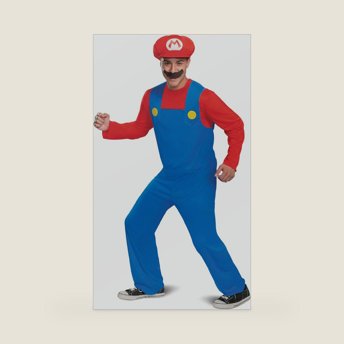 Disguise mens Mario Costume, Official Nintendo Super Mario Bros Adult Costume With Hat and Mustache