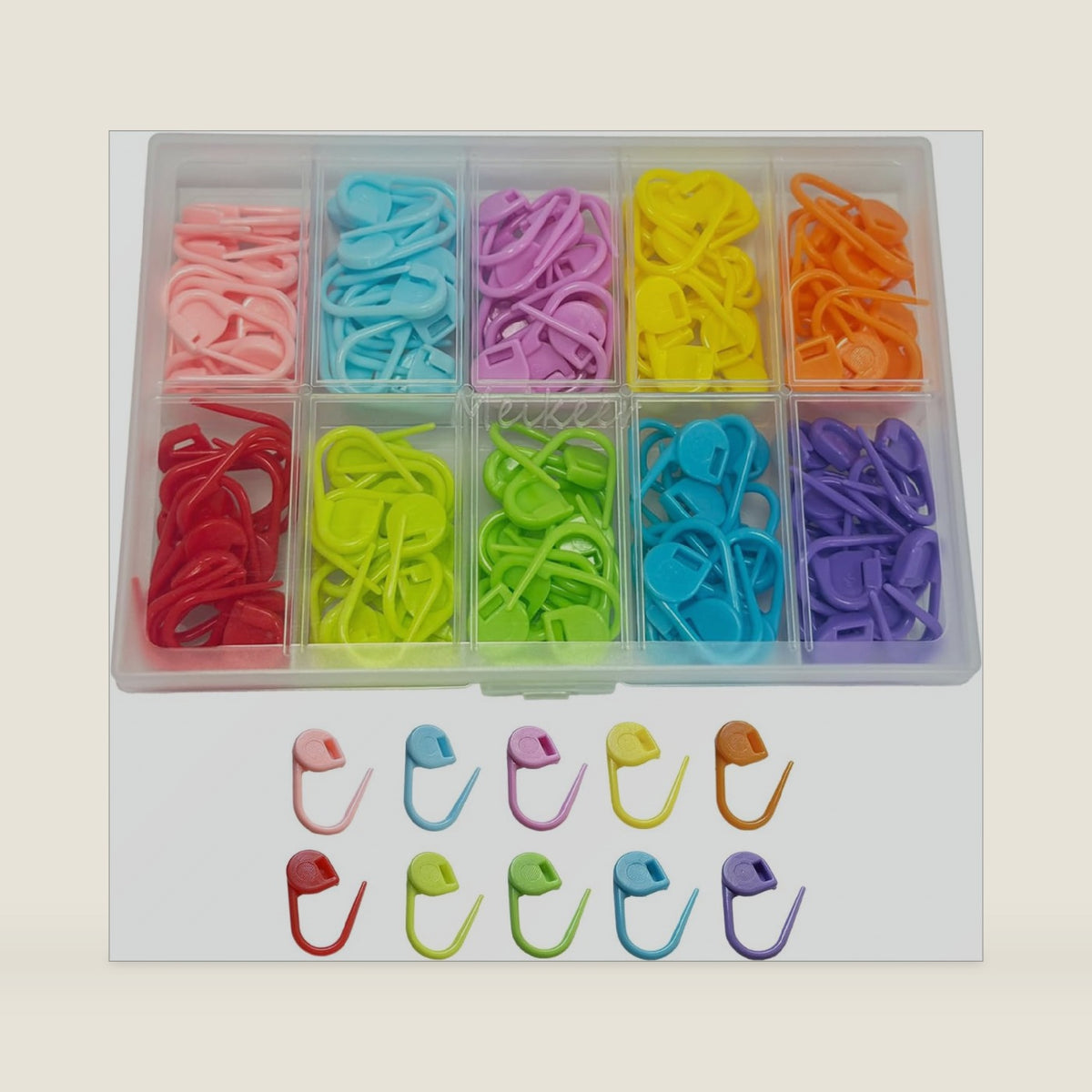 Meikeer 150PCS Locking Stitch Markers with Storage Box, 10 Colors