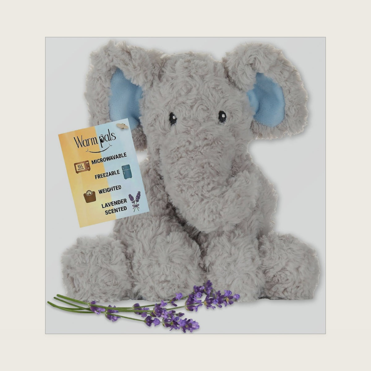 Warm Pals Sweet Elephant, Microwavable Weighted Plush, Heated for Warmth