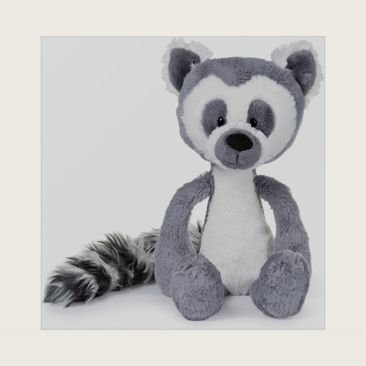 Toothpick Casey Lemur Plush Stuffed Animal, Black and White, 15"