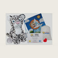 Stuffems Toy Shop Make Your Own Stuffed Animal Winter the Snow Leopard 16"- No Sew - Kit with Cute Backpack!