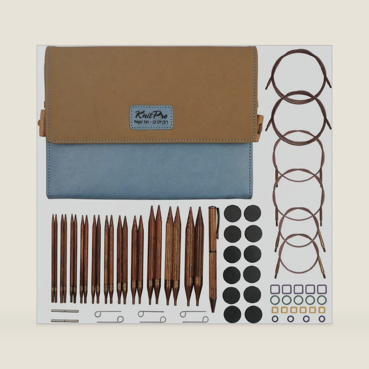 KnitPro Ginger Regal Interchangeable Needle Set 5" (13cm) | 11 US Sizes (4 to 17)