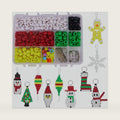 SUNNYCLUE 1 Box DIY Make 10PCS Christmas Theme Bead Pets Kit 8mm Pony Beads Assortment Box Set with Key Ring & Lanyard Clips, Instruction