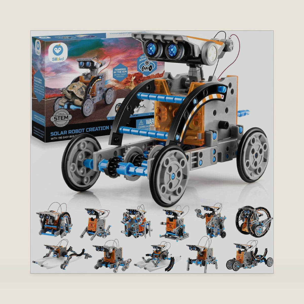 Sillbird 12-in-1 Solar Robot Building Kit STEM Gift for Boys Ages 8-13