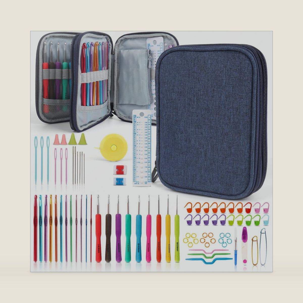 Katech 85-Piece Crochet Hooks Set, Crochet Hook Kit with Storage Case, Ergonomic Knitting Needles Weave Yarn Kits DIY Hand Knitting Craft Art Tool for Beginners and Experienced Crochet Lovers