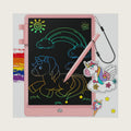 FLUESTON LCD Writing Tablet for Kids, 10 Inch Doodle Board, Colorful Drawing Pad for Toddler, Educational Travel Toy Gifts for 3-8 Year Old Girls Boys, Erase Lock Writing Board - Pink