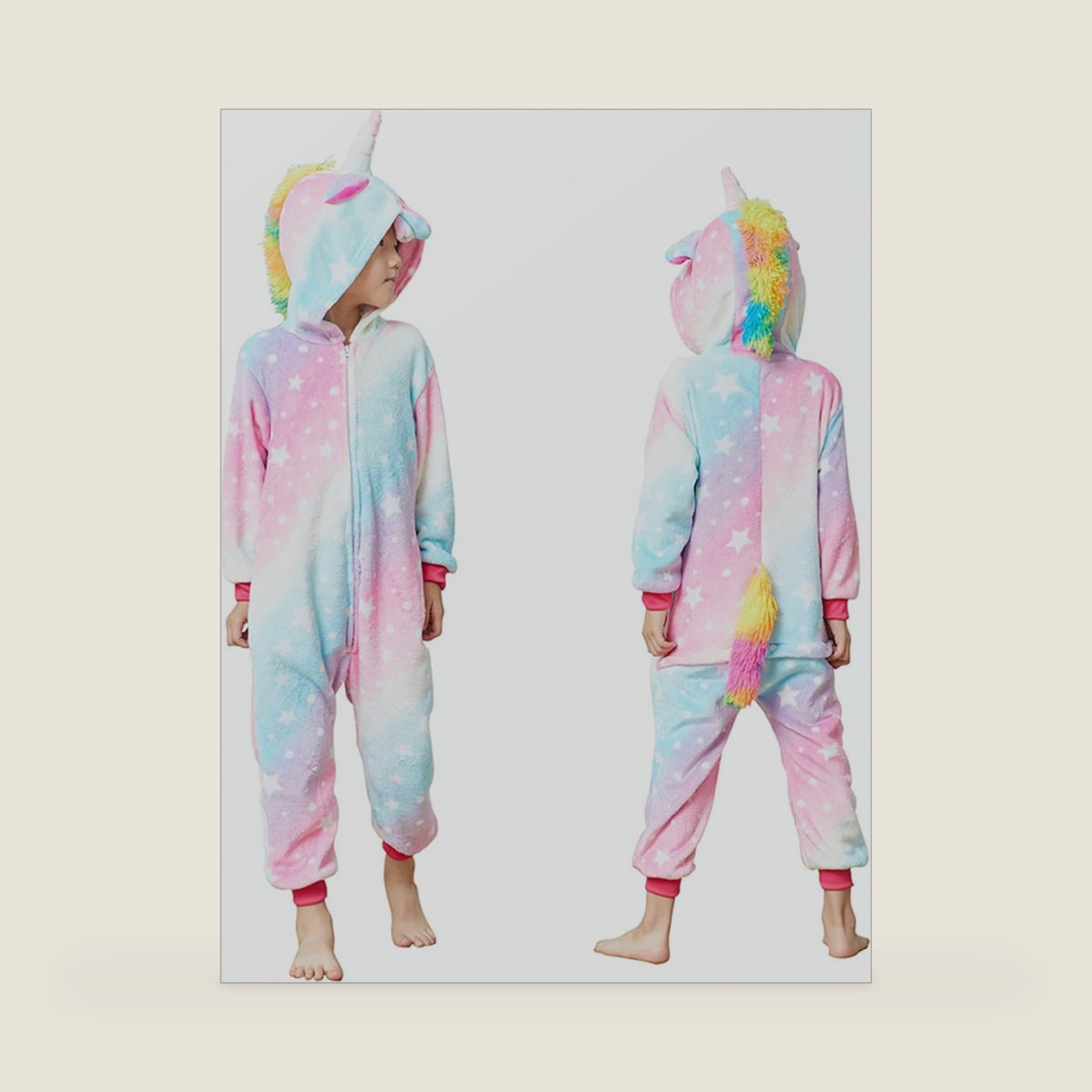 Unicorn Onesie for Kids Animal Pajamas Cosplay Halloween Unisex Costume