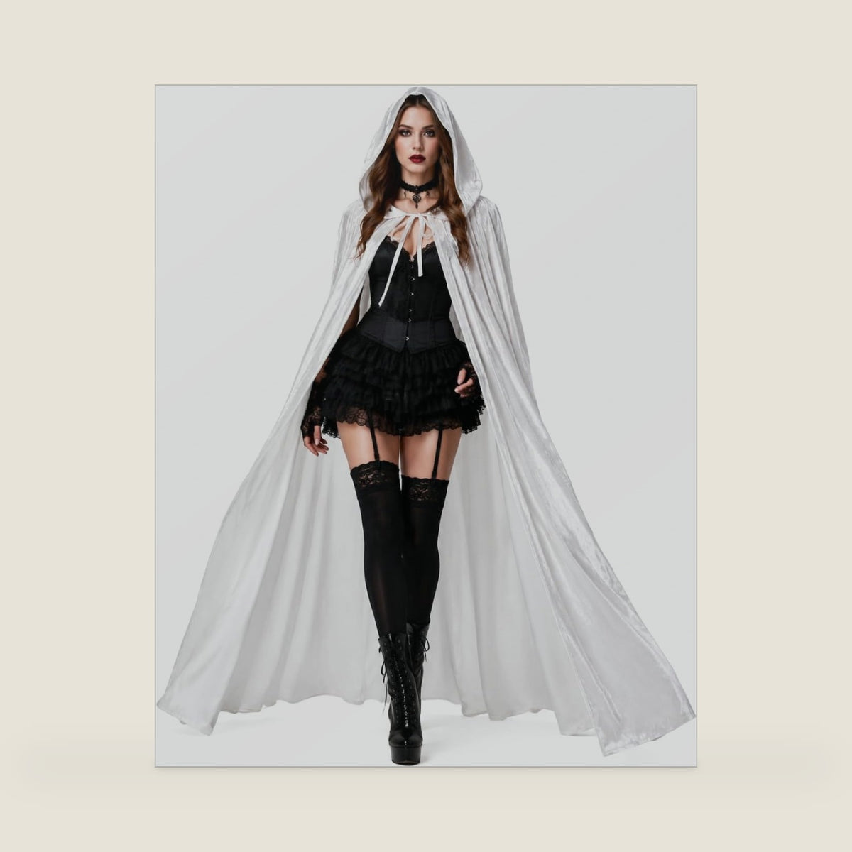 HOMELEX Adult Velvet Hooded Cloak Cape for Halloween