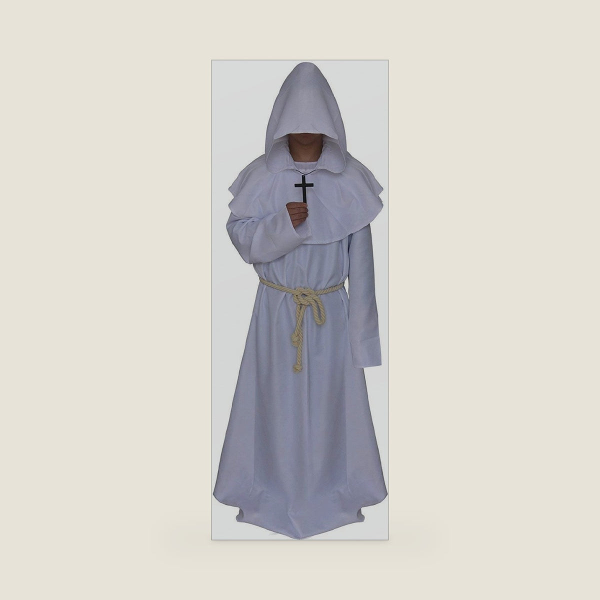 LHJ Friar Medieval Hooded Monk Renaissance Priest Robe Costume Cosplay