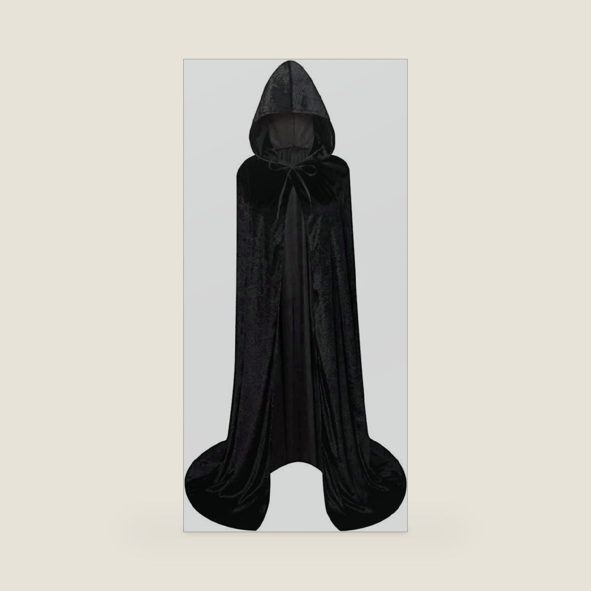 LHJ Unisex Full Length Hooded Robe Cloak Long Velvet Cape Cosplay Costume