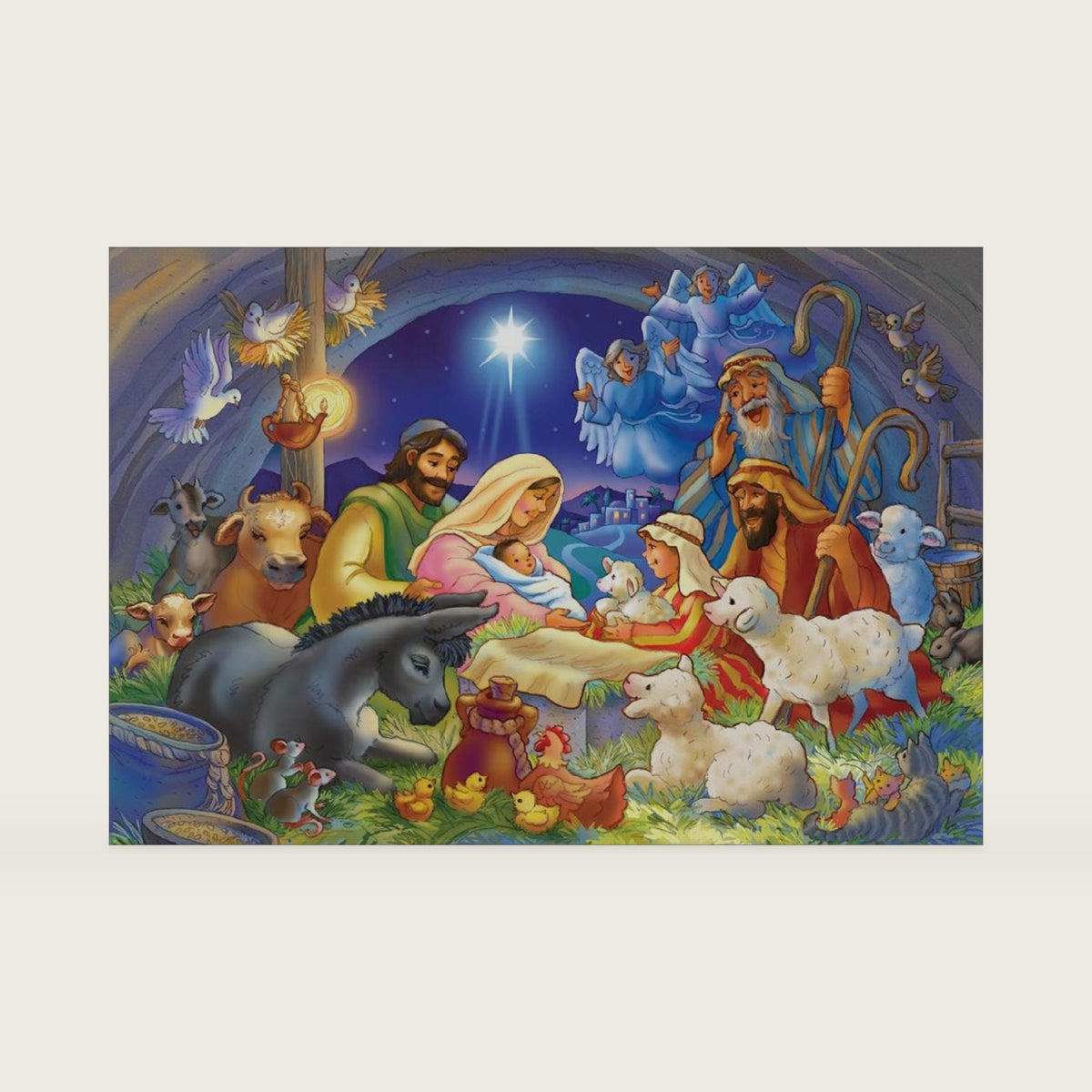 Vermont Christmas Company Baby in a Manger Jigsaw Puzzle 100 Piece, Large Pieces Perfect for Kids and Seniors