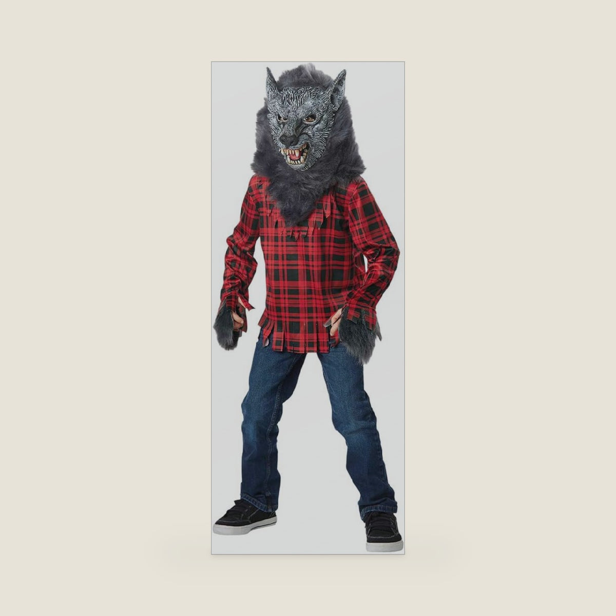 Seasons Boys Full Moon Werewolf Costume, Halloween Wolf Cosplay Suit