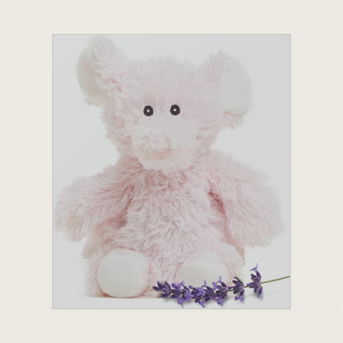 warmies Junior Microwavable Stuffed Elephant, Weighted Plush, Pink