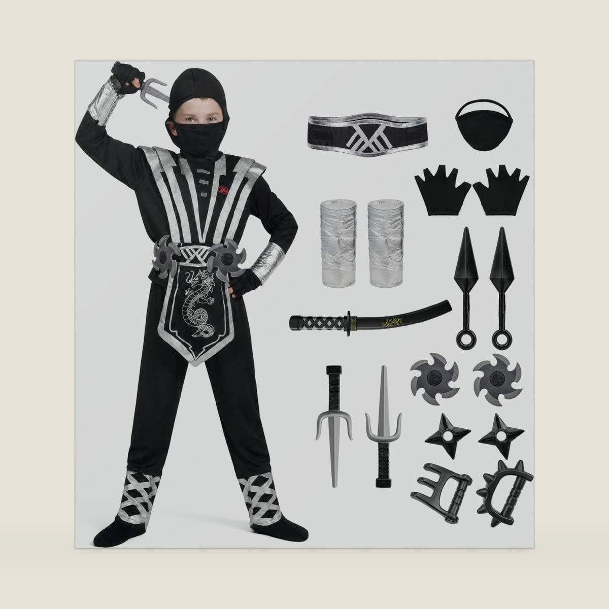 Spooktacular Creations Halloween Costume for Kids, Boys & Toddlers - Ninja Accessories Set for DressUp Party