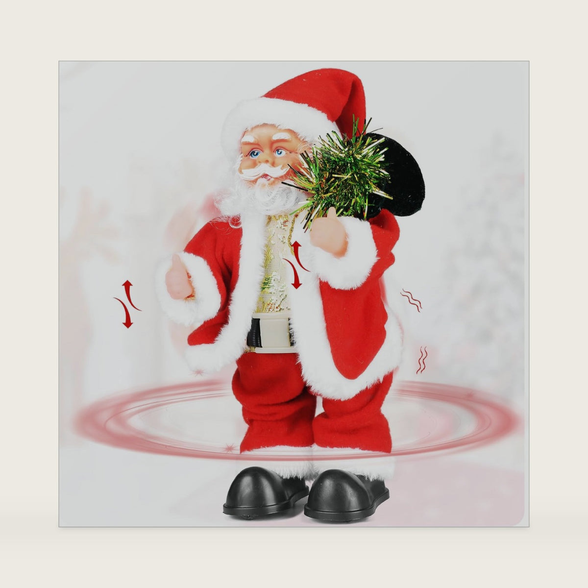 Hip Shaking Santa Claus Animated Musical Christmas Toy, Booty Shaking Walking Dancing Santa with Spanish Song Singing Santa Funny Electric Xmas Decoration for Kids