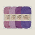 JubileeYarn Baby Soft Bamboo Cotton Yarn - Shades of Purple - 4 Skeins
