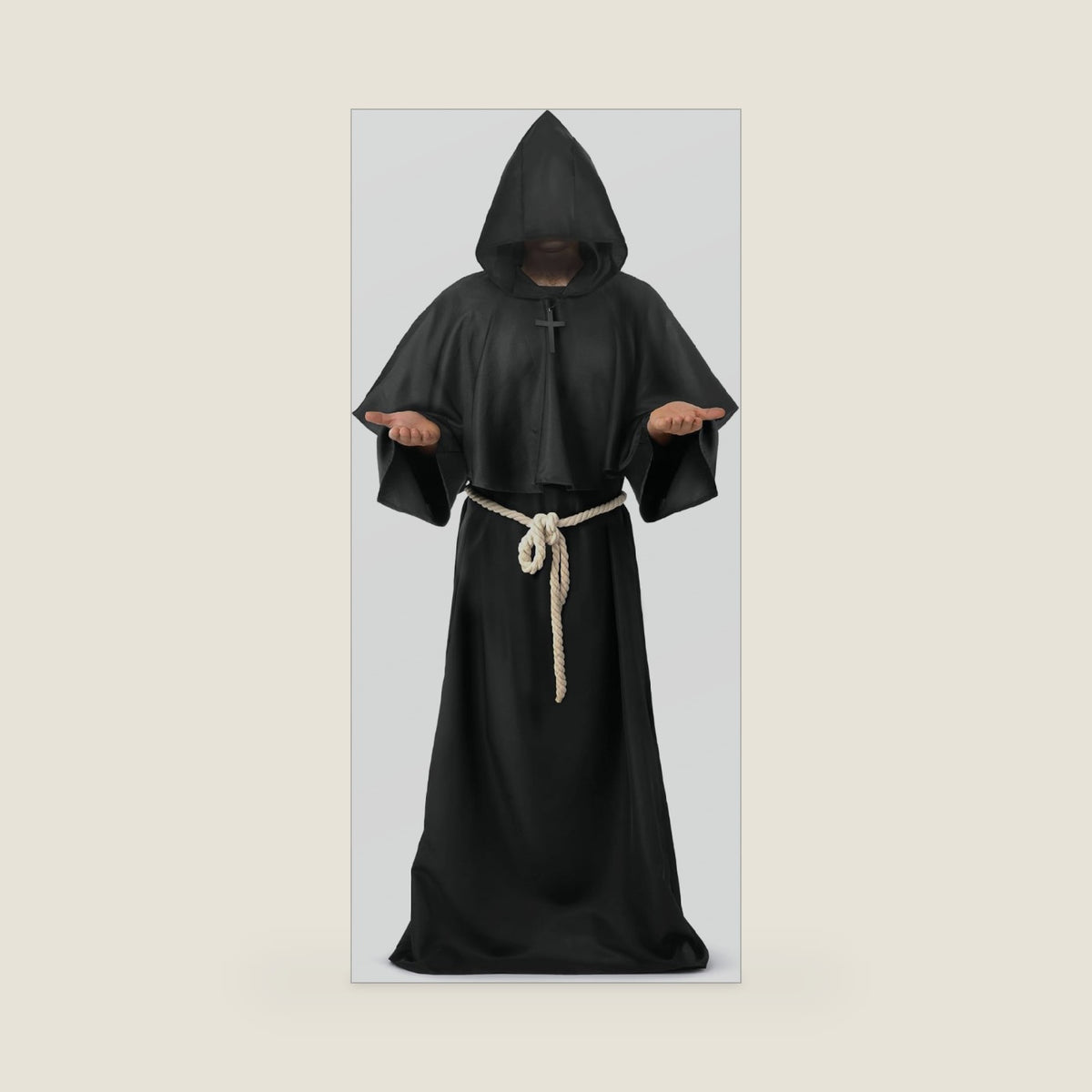 Spooktacular Creations Adult Medieval Hooded Monk Cloak Renaissance Priest Robe Halloween Costume