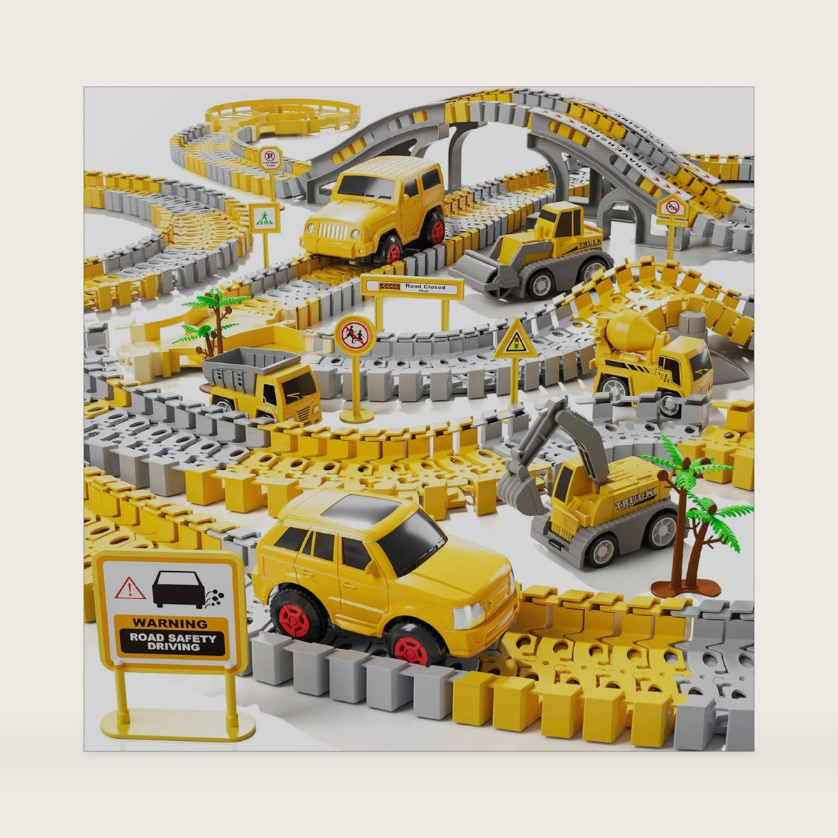 Toddlers Construction Long Race Tracks Toys for 3 4 5 6 Years Old Boys