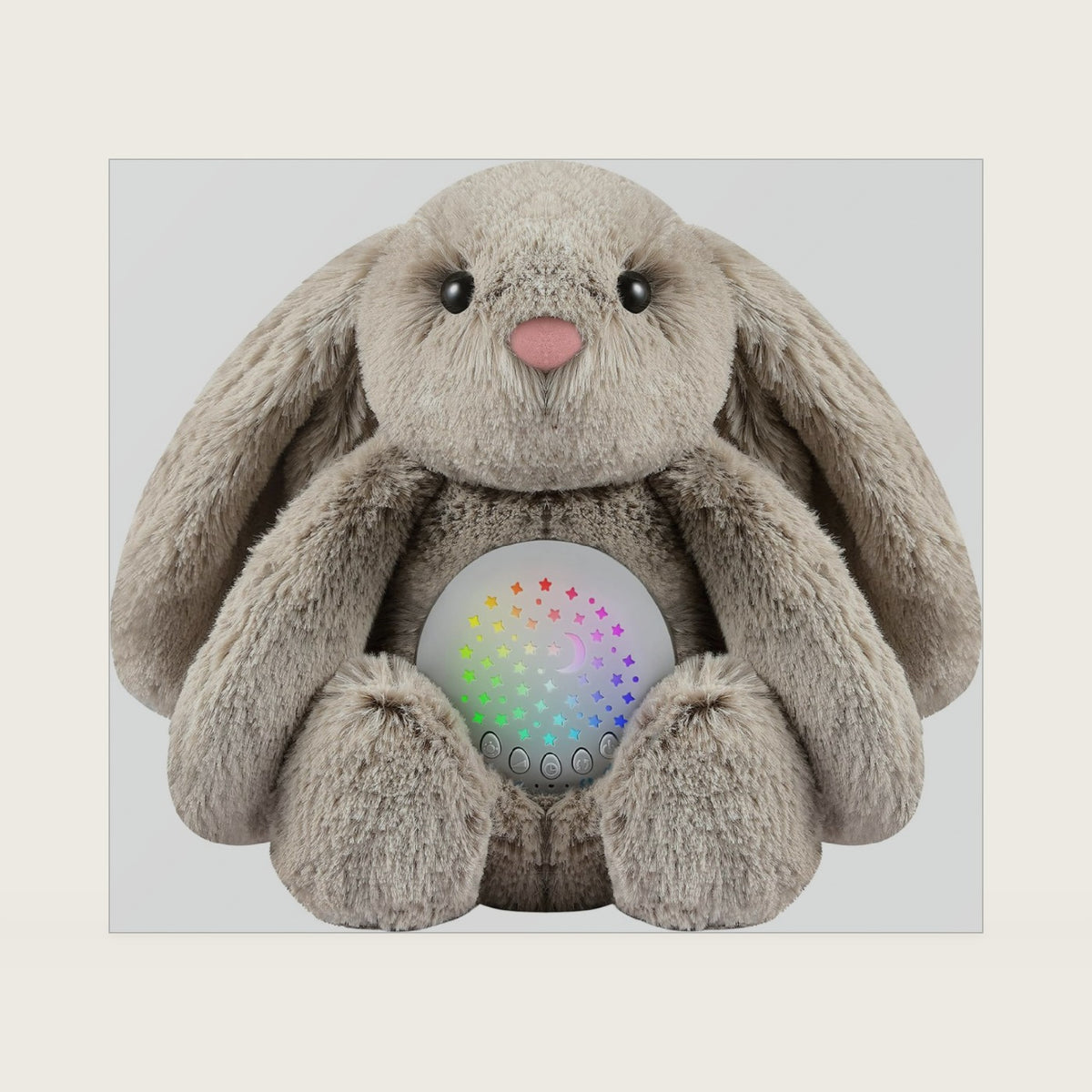 BEREST Baby Sleep Soother Bedtime Bunny with Starry Projector Night Light, Plush Stuffed Animal for Newborn Infants, Lullaby Music, White Noise, Mother's Heartbeat for Boys & Girls Shower Gifts