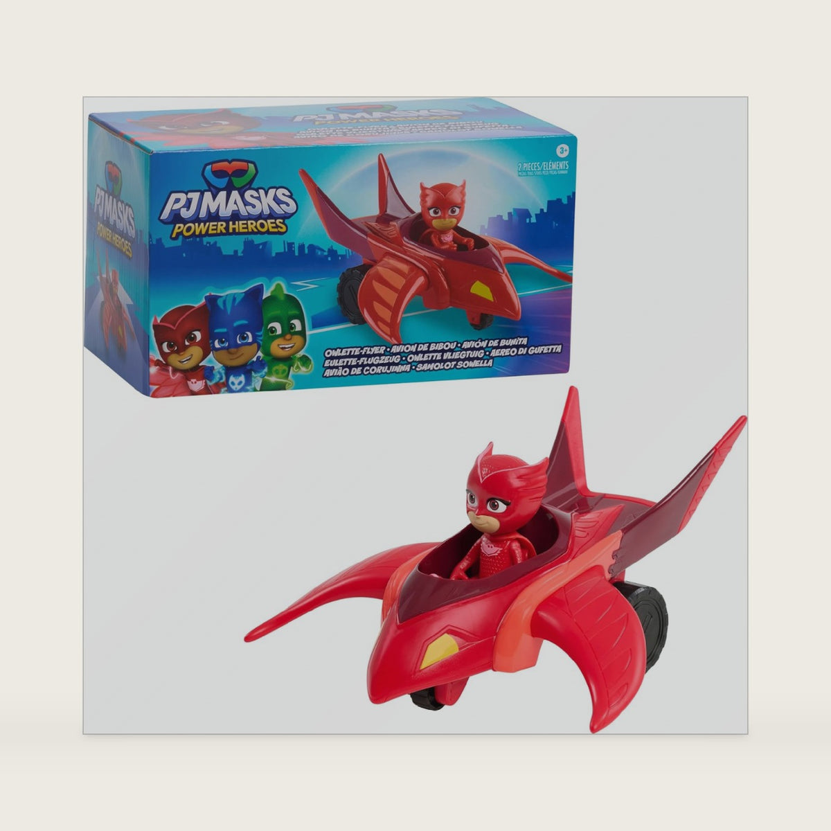 PJ Masks Owlette and Owl Glider Toy, Poseable Red Action Figure and Vehicle