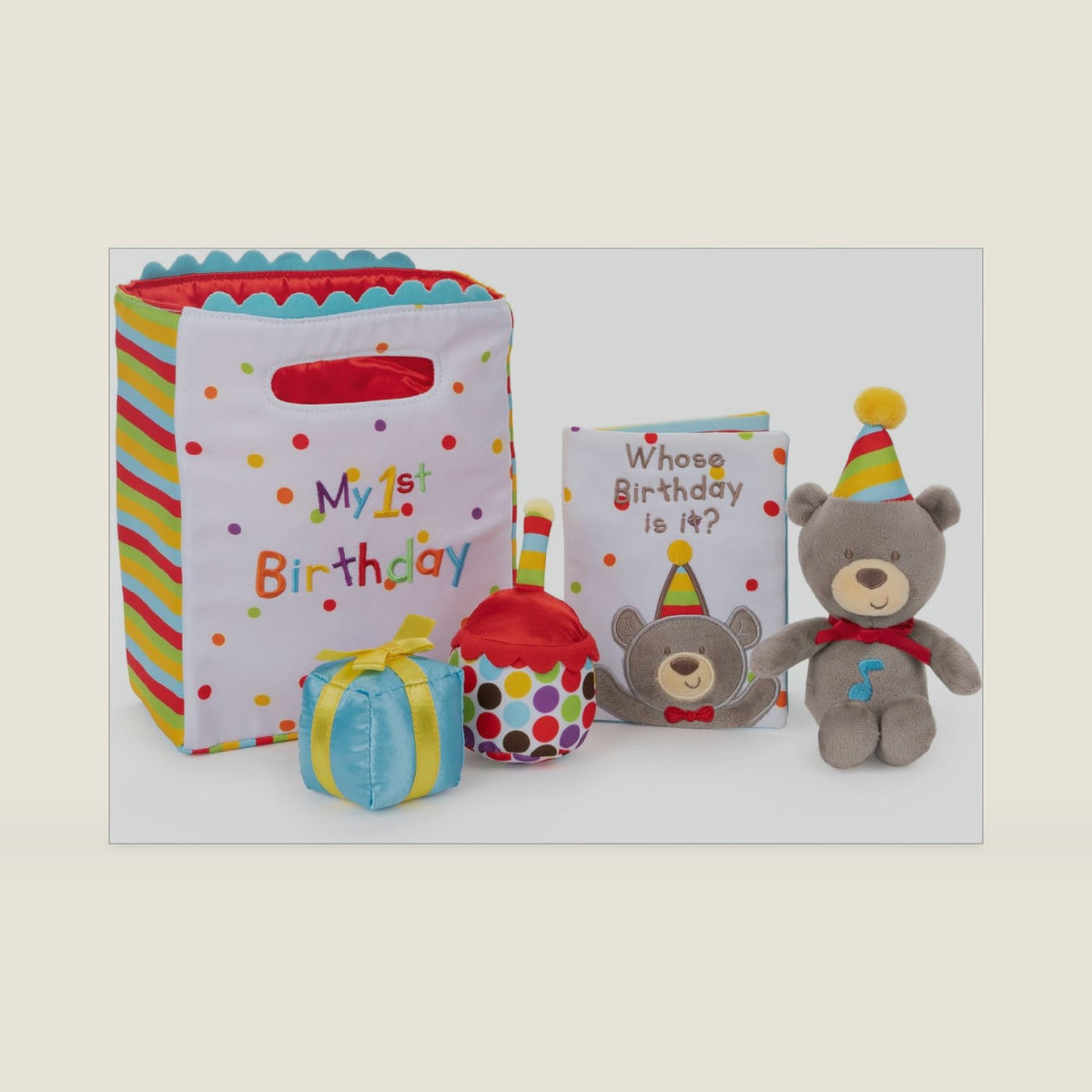 GUND Baby My First Birthday 5-Piece Plush Toy Playset for Babies