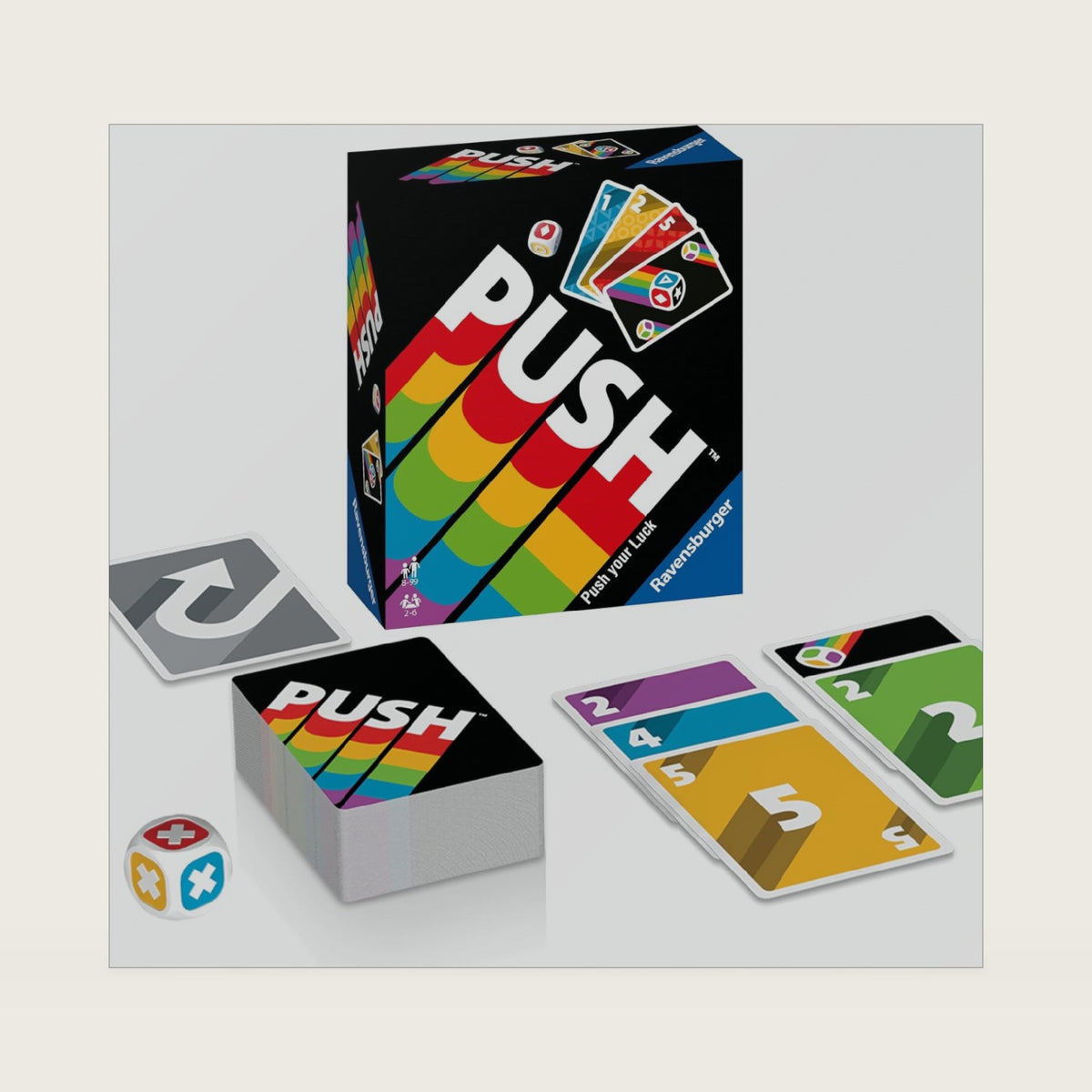 Ravensburger Push 2024 - Exhilarating Card Game for Family Fun - Suitable for 2-6 Players, Aged 8 and Up | Fast Paced | Easy to Learn | Perfect for Parties