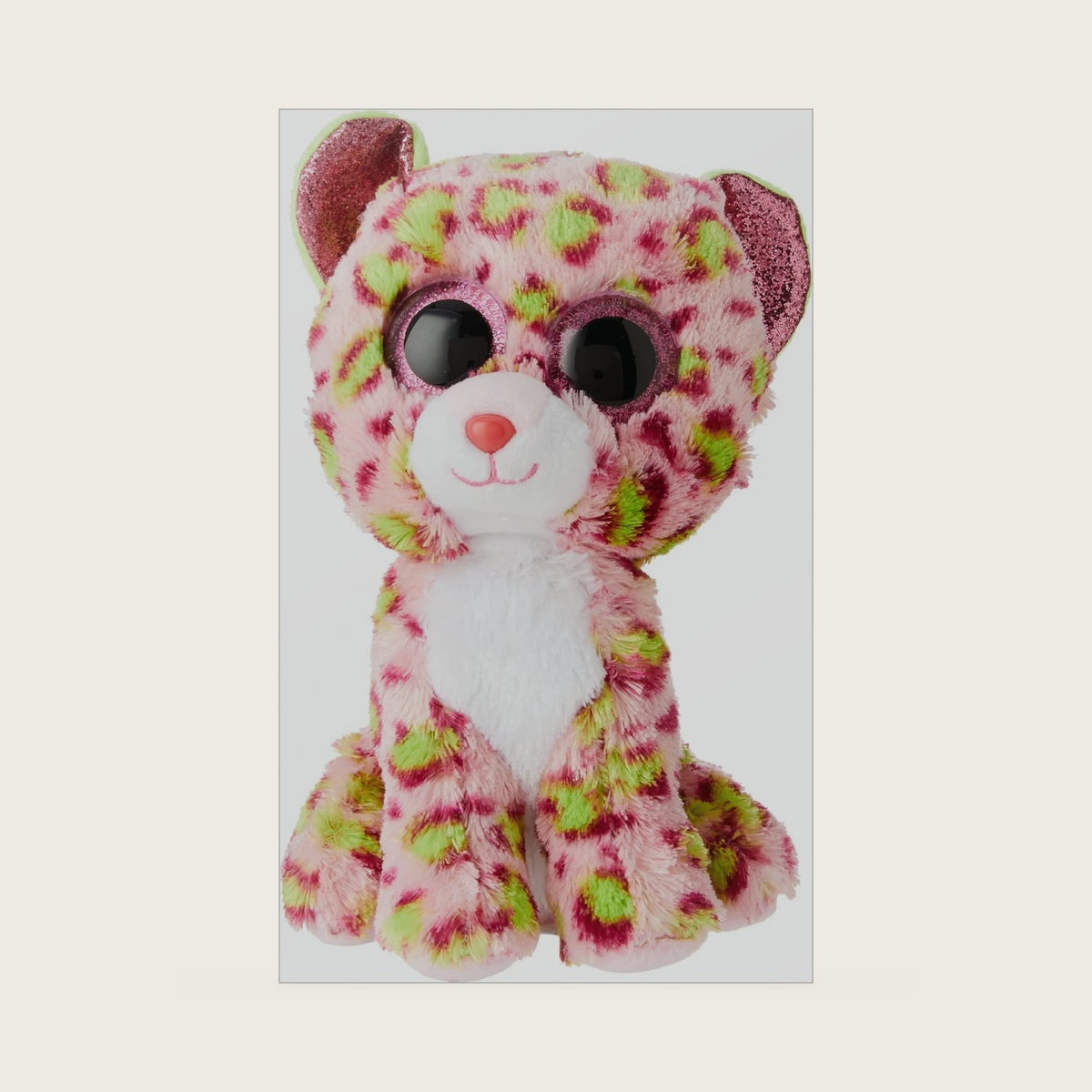 2005076 Lainey Leopard - Beanie Boos Stuffed Animal, Multicoloured, 15cm