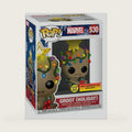 Funko POP! Marvel Holiday Groot with Lights (Glow in The Dark), Exclusive, Multicolor, 3.75 inches