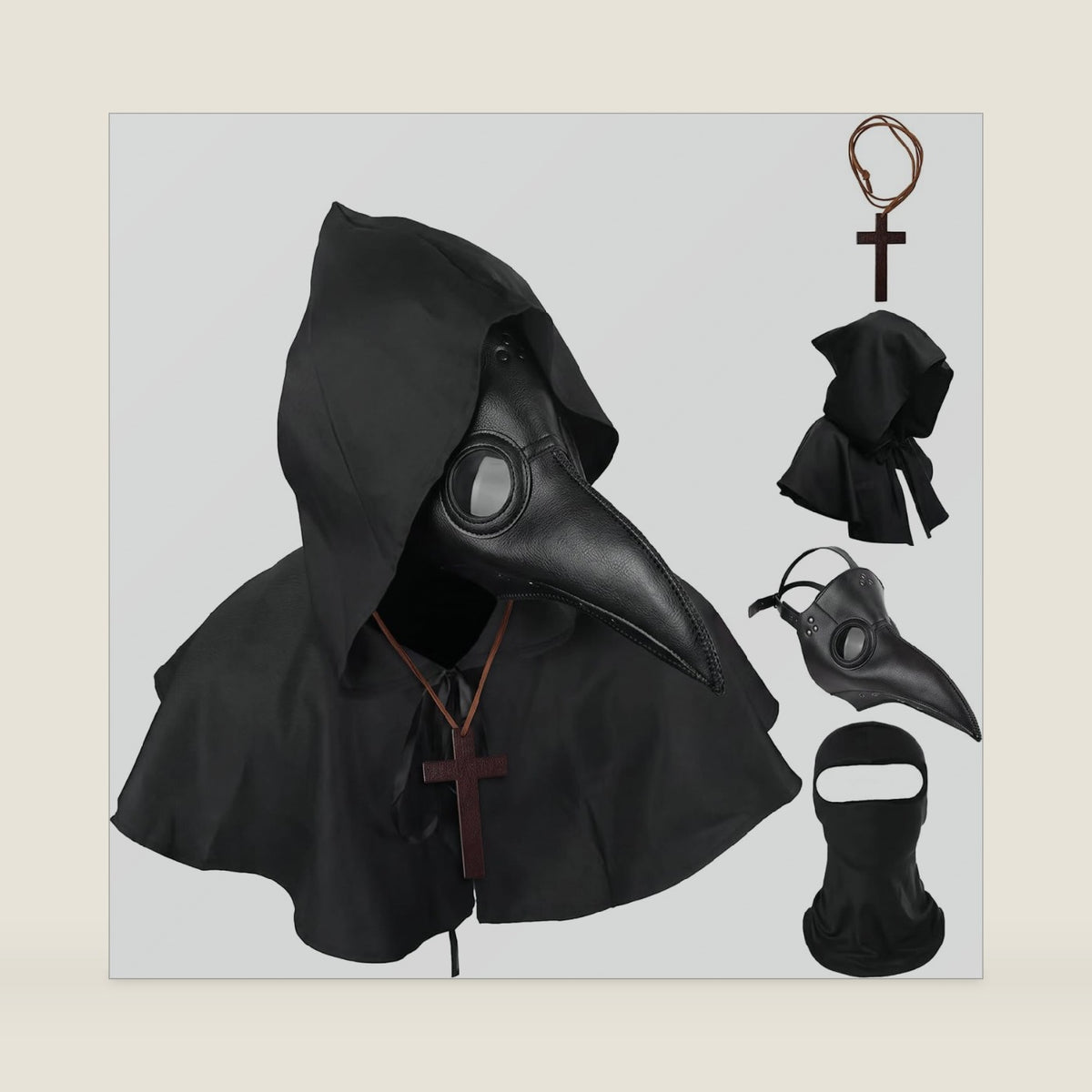 HAOSUN Halloween Plague Doctor Mask Scary Costumes for Adult Men Teen