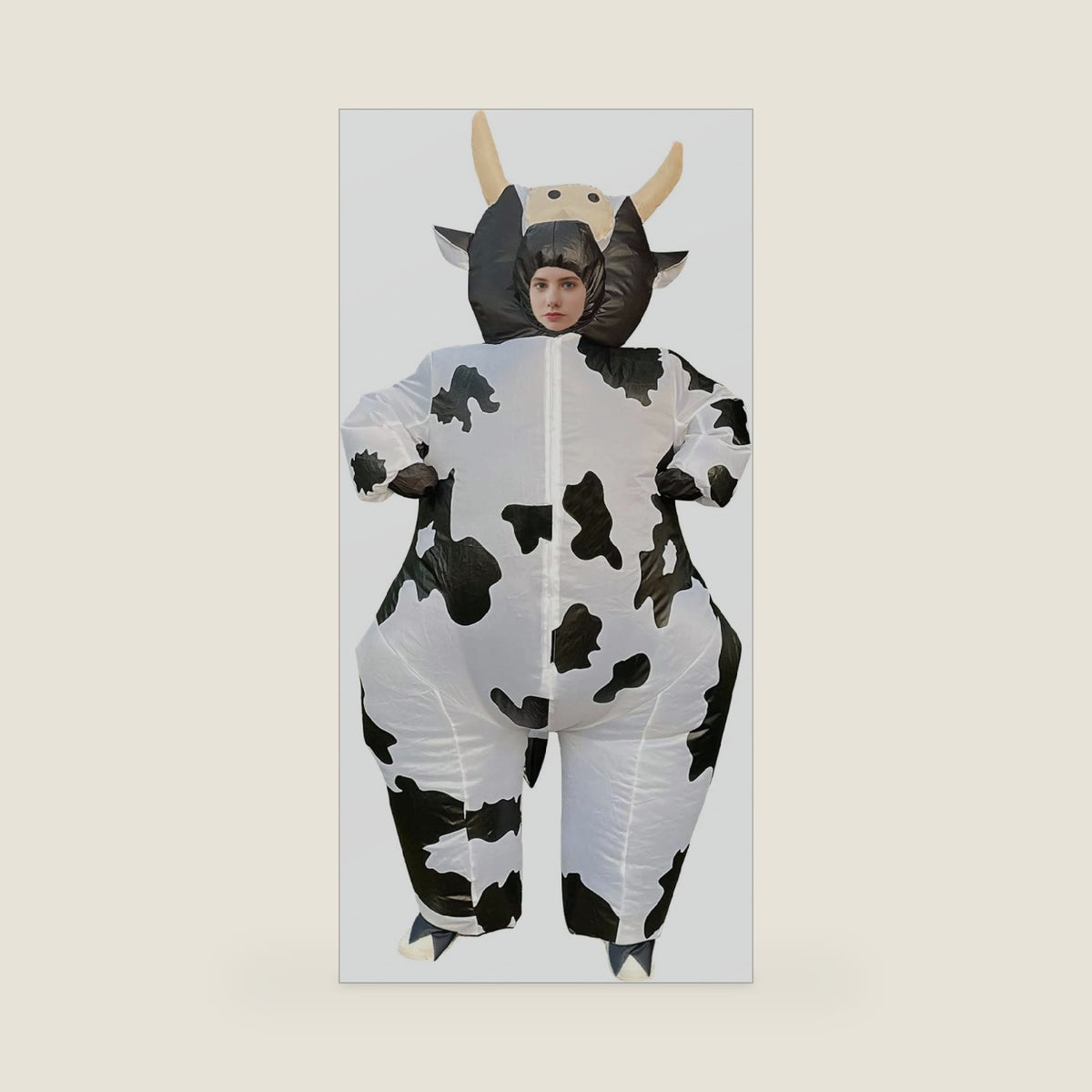 Arokibui Inflatable Cow Costume Blow up Costume for Cosplay Party Festival Halloween Parade Carnival Suit Jumpsuit