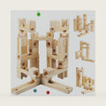 Wooden Marble Run for Kids, 60 Pieces Marble Maze Construction Building Set