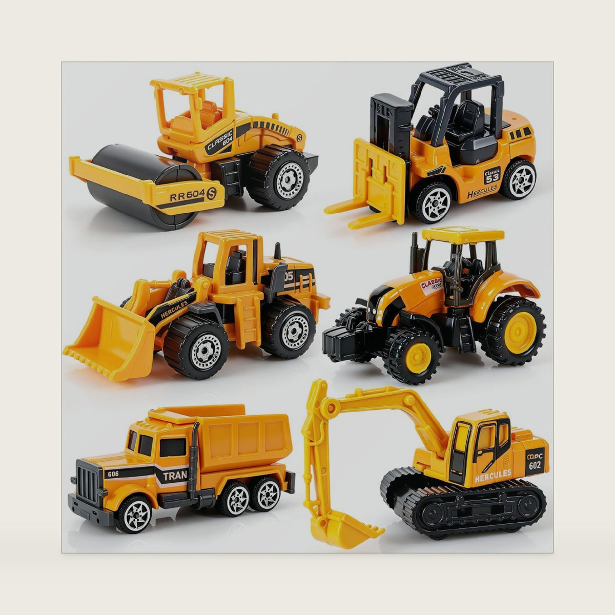 6 Pack Diecast Construction Toys, Mini Excavator Toy Alloy Construction Truck Model Set for Boys Age 3 4 5 6 7 Years Old, Kids Toddlers Birthday Gift & Party Favors