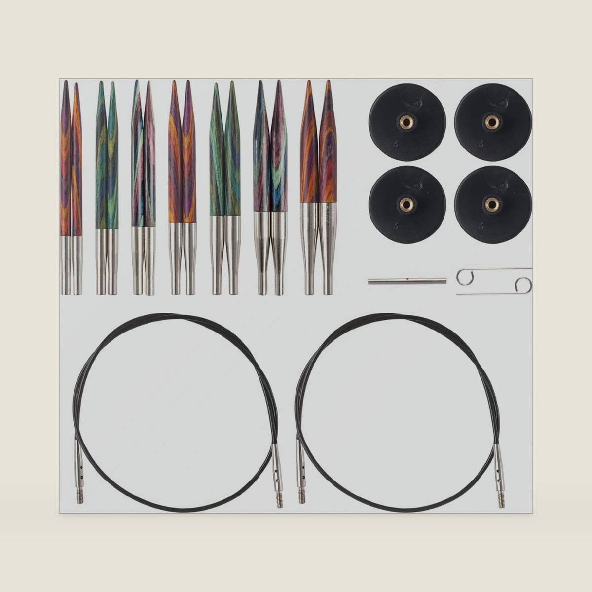 Knit Picks Mosaic Wood Short Interchangeable Knitting Needles Set US 4-10