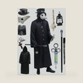 Absolute Vibe Plague Doctor Bird Mask and Hat Combo Set Halloween Costume Steampunk Cosplay Props (S, WHITE-002)