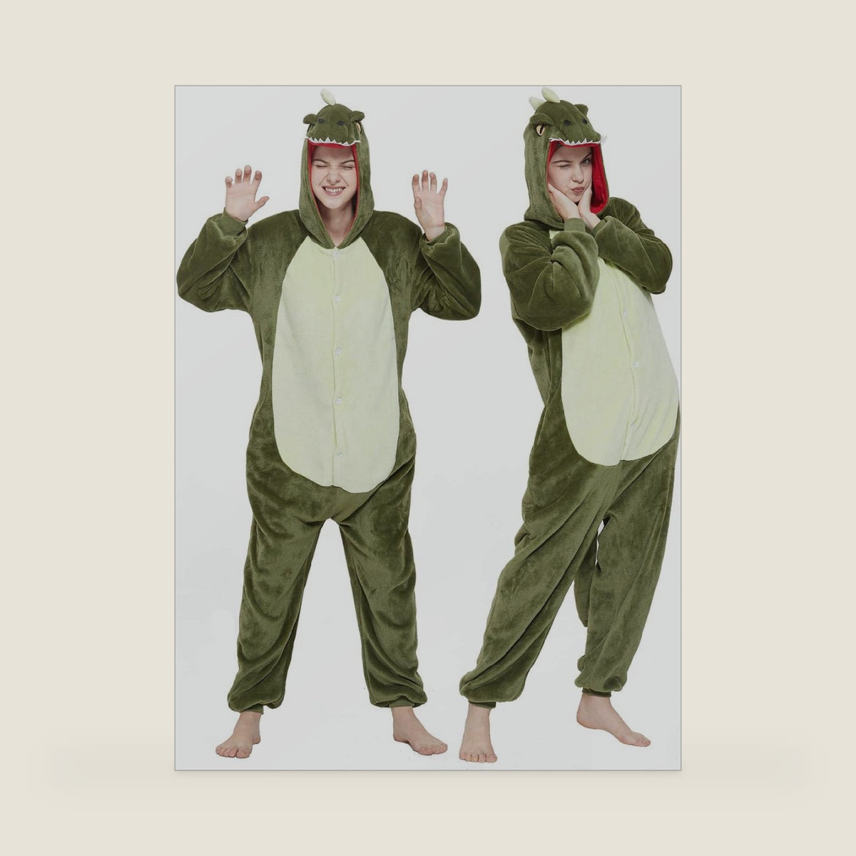 Adult Dinosaur Onesie Costume Outfit Women T-rex Animal Pajama Halloween Unisex