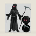 Spooktacular Creations Glowing Eyes Grim Reaper Costume for Kids, Halloween Costume for Boys, Halloween, Dress-up Party